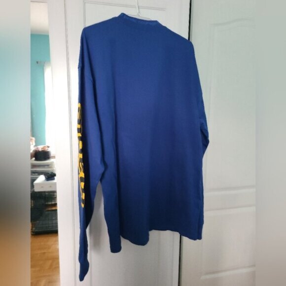 Leafs X Justin Bieber Drew House Blue Smiley Long Sleeved Mock Neck Shirt L - Picture 11 of 15